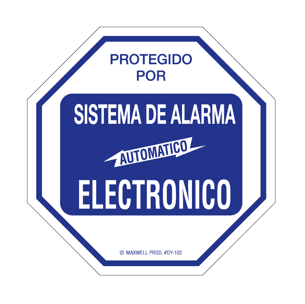 (image for) DY-102 Basic Alarm Warning Decal In Spanish